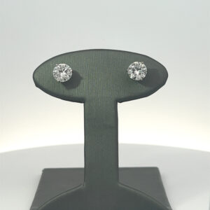 14K WHITE GOLD 3.03 CARAT DIAMOND STUDS RODSTOCK