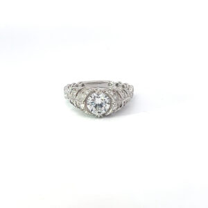 18KW Gold Antique Setting 1.91 CT Total Weight Engagement Ring RODSTOCK 20036