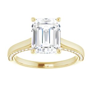 14K YELLOW GOLD 3.60 CARAT LAB GROWN RADIANT CENTER DIAMOND 3.32 IGI CERTIFIED COLOR E CLARITY VS1 ITEM 123345