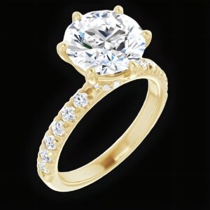 14K YELLOW GOLD UNDER HALO RING 3.46 CARAT TOTAL WEIGHT CENTER DIAMOND 3.21 CARAT LAB GROWN DIAMOND COLOR F CLARITY VS1 IGI CERTIFIED 577377465 ITEM#12637