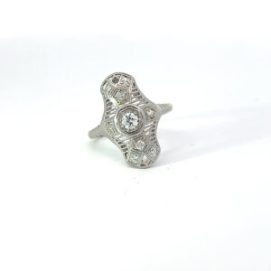 Platinum Antique Ring Old Mine Cut Diamonds 0.50 Carat RODSTOCK