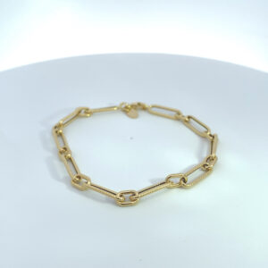 14K YELLOW GOLD PAPER CLIP BRACELET 2.71 GRAMS