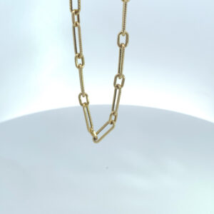 14K YELLOW GOLD PAPER CLIP BRACELET 2.87 GRAMS