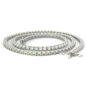 14KW 27.96 CTS LAB-GROWN DIAMOND NECKLACE 20in