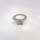 MEMO 3415 14K WHITE GOLD ENGAGEMENT RING 2.15 CARAT TOTAL WEIGHT COLOR G CLARITY I2
