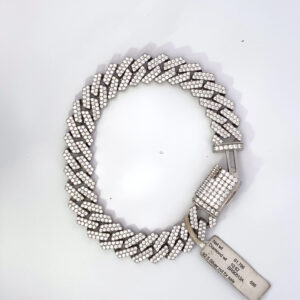 14K WHITE GOLD CUBIN LINK 10.62 CARAT TOTAL WEIGHT