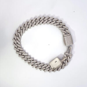 14K WHITE GOLD CUBIN LINK 6.29 CARAT TOTAL WEIGHT