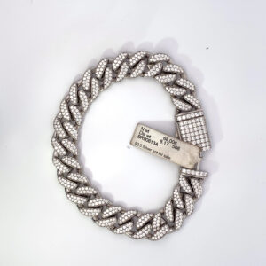 14K WHITE GOLD CUBIN LINK 8.17 CARAT TOTAL WEIGHT