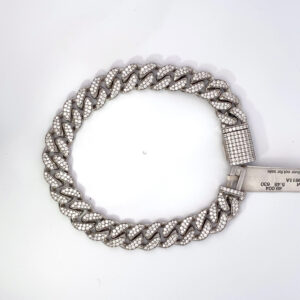 14K WHITE GOLD CUBIN LINK 5.48 CARAT TOTAL WEIGHT