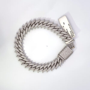 14K WHITE GOLD CUBIN LINK 6.45 CARAT TOTAL WEIGHT