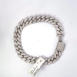 14K WHITE GOLD CUBIN LINK 3.75 CARAT TOTAL WEIGHT