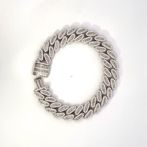 14K WHITE GOLD CUBIN LINK  3.74 CARAT TOTAL WEIGHT
