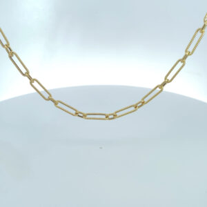 14K YELLOW GOLD PAPER CLIP NECKLACE 4.449 GRAMS