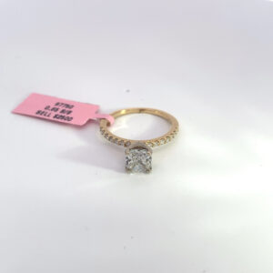 14K YELLOW GOLD 1.57 CARAT CUSHION LAB GROWN COLOR F CLARITY VS2