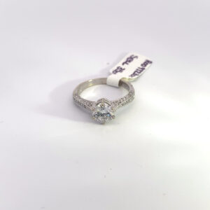 14K WHITE GOLD 1.09 CARAT CENTER STONE ROUND COLOR E CLARITY I1 NATURAL