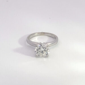 RODSTOCK 14K WHITE GOLD SOLITAIRE RING 2.01 CARAT CENTER ROUND GIA COLOR H CLARITY I1