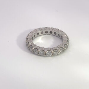 RODSTOCK 14K WHITE GOLD ETERNITY BAND 2.00 CARAT TOTAL WEIGHT RING SIZE 4.5