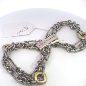 David Yurman Sterling Gold Multi Row Chain Bracelet