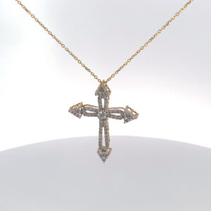 RODSTOCK 14K YELLOW GOLD 1.00 CARAT TOTAL WEIGHT LAB GROWN DIAMOND NECKLACE