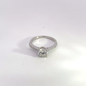 14K WHITE GOLD 1.01 CARAT CENTER STONE COLOR G CLARITY VS2 IGI LG588333119