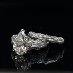 14K White Gold 6.00 CT Wedding Ring & Band