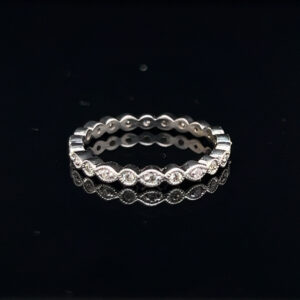 14K White Gold Stackable 0.40 CT TW Eternity Band