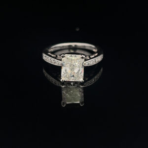 14K White Gold Ring GIA Certified 2.01 CTW MEMO 3447